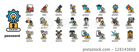 A collection of icons for various security features A collection of icons for various security features 128143608