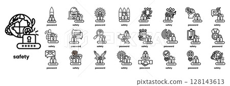 A collection of icons for various computer security features 128143613