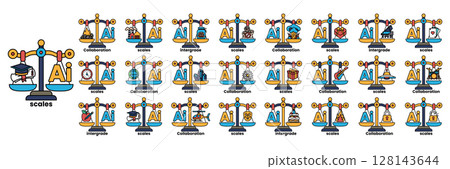 A series of scales with letters on them 128143644