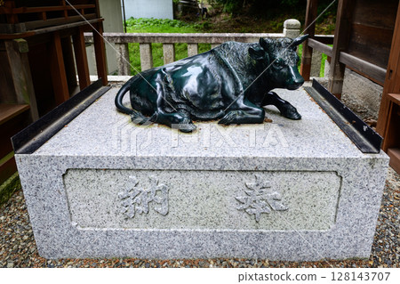 Himure Hachiman Shrine, Tenmangu Shrine, Sacred Cow (Pat the Cow) Himure Hachiman Shrine, Tenmangu Shrine, Sacred Cow (Pat the Cow) 128143707