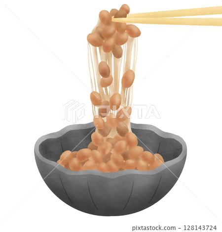 黏稠的納豆從筷子上掉下來的插圖 128143724