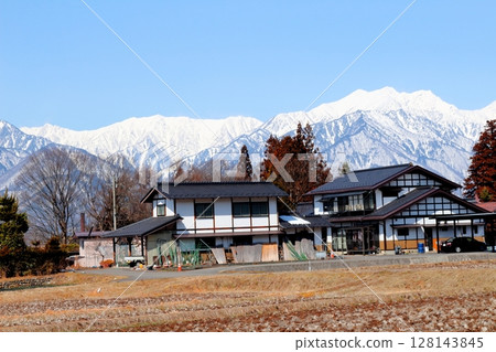 Northern Alps from Shinano Omachi in March Mountains of Shinshu Scenery of Shinshu Northern Alps from Shinano Omachi in March Mountains of Shinshu Scenery of Shinshu 128143845