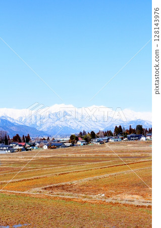 Northern Alps from Shinano Omachi in March Mountains of Shinshu Scenery of Shinshu Northern Alps from Shinano Omachi in March Mountains of Shinshu Scenery of Shinshu 128143976