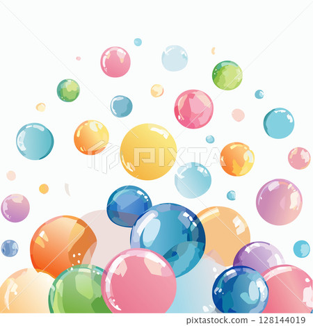 七彩肥皂泡水彩風格 128144019