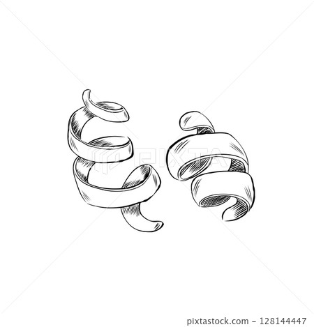 Hand Drawn Cartoon Lemon Peels Vector Illustration Hand Drawn Cartoon Lemon Peels Vector Illustration 128144447