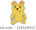 Sitting brown bear 128144917