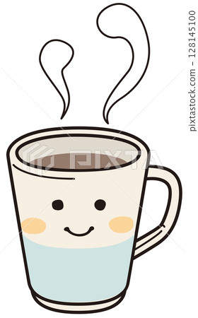 咖啡杯上掛著可愛的笑容 128145100