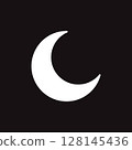 Crescent Moon on Black Background 128145436