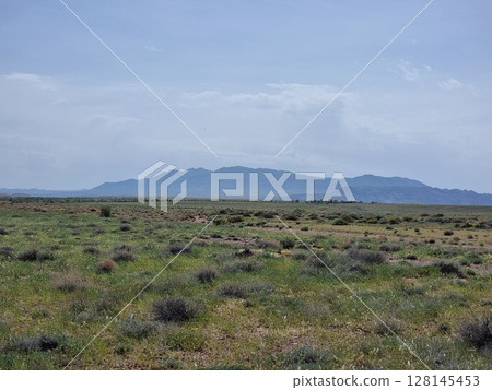 Beautiful Landscape With Mountains And Desert 128145453