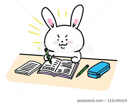 一隻努力學習的兔子 128146029