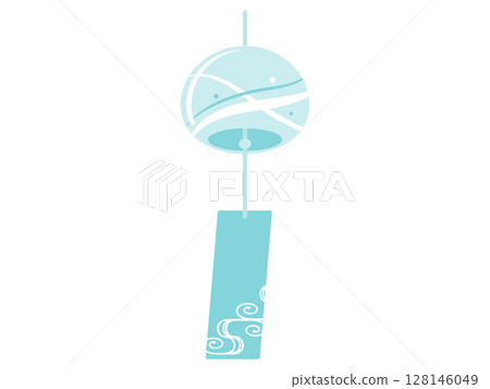 Wave pattern wind chime illustration Wave pattern wind chime illustration 128146049