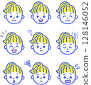 Set of various facial expressions for girls 128146052