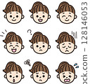 Set of various facial expressions for girls 128146053