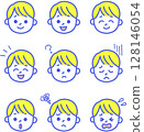Boy child various facial expressions set 128146054