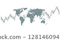 Stock chart and world map background image 128146094