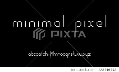 Minimalist pixel font lowercase alphabet in pixel art vector 128146158