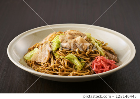 Delicious-looking Yakisoba with Sauce 128146443