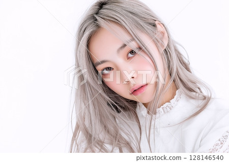中短髮美女，髮型“AI生成圖像” 128146540