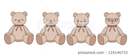Teddy bear with various expressions 128146732