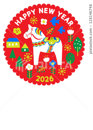 New Year's card 2026 for the Year of the Horse 128146748