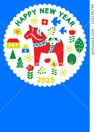 New Year's card 2026 for the Year of the Horse 128146749