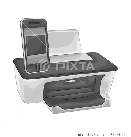 Illustration of Printer Illustration of Printer 128146811