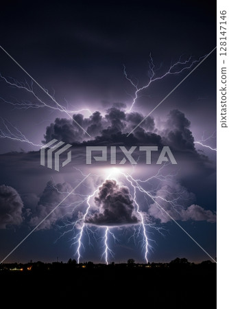 Conscious Thunderstorm Lightning Neural Networks Sky Brain Weather 128147146