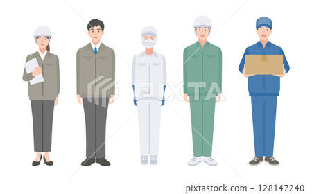 Working people in work clothes 128147240