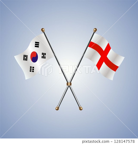 South Korea and England flag. Vector Illustration South Korea and England flag. Vector Illustration 128147578