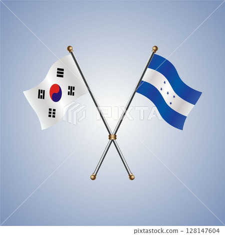 South Korea and Honduras flag. Vector Illustration South Korea and Honduras flag. Vector Illustration 128147604