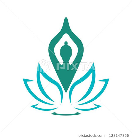 Yoga icon logo design 128147866