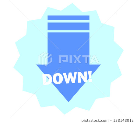 Simple arrow icon_downward_DOWN 128148012