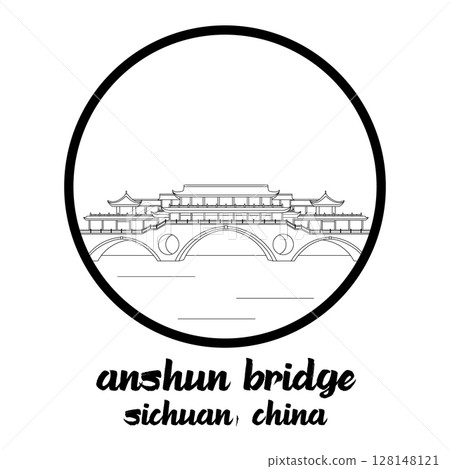 Circle Icon Anshun Bridge. Vector illustration Circle Icon Anshun Bridge. Vector illustration 128148121