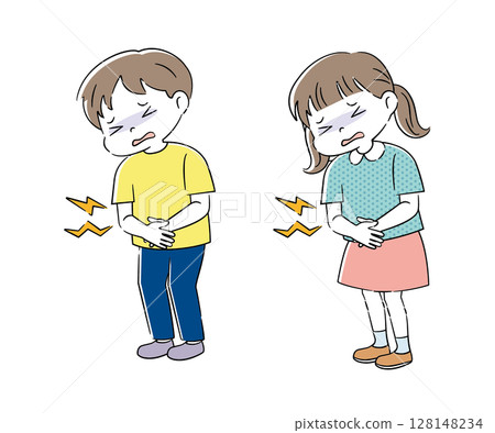 孩子胃痛插圖 4C 孩子胃痛插圖 4C 128148234