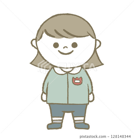 Kindergarten girl blue Kindergarten girl blue 128148344