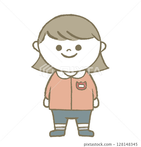 Kindergarten girl in pink 128148345