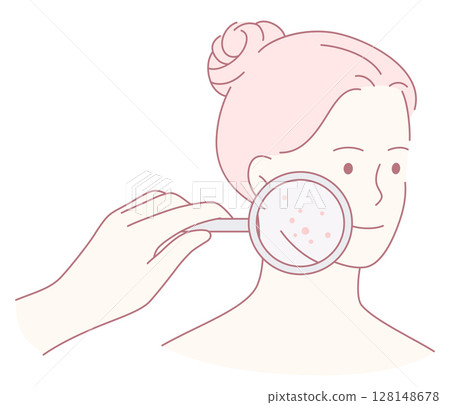 The skin examination done with a magnifying glass is important for health assessment and monitoring The skin examination done with a magnifying glass is important for health assessment and monitoring 128148678