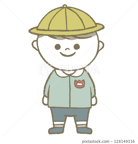 Kindergarten boy blue 128149316