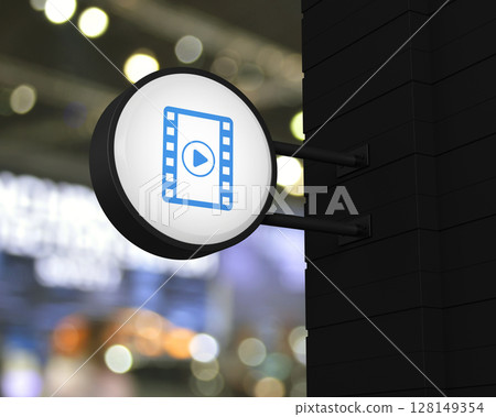 Business cinema online concept, 3D rendering Business cinema online concept, 3D rendering 128149354