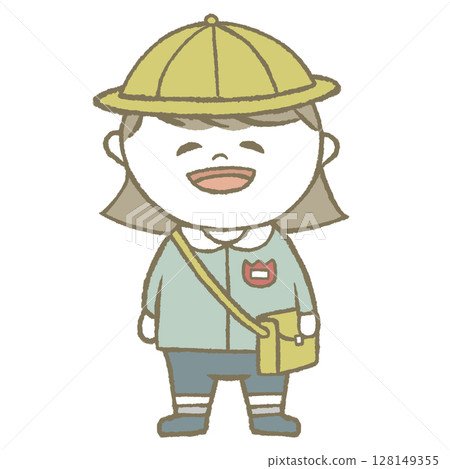 幼兒園女孩藍色 幼兒園女孩藍色 128149355