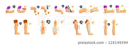 Human Body Physical Injury and Wound Vector Set 128149394