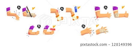 Human Body Physical Injury and Wound Vector Set 128149396