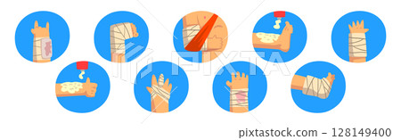 Human Body Physical Injury and Wound Vector Set 128149400