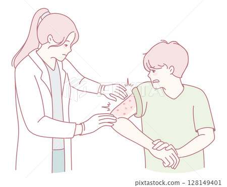 A Child Receiving a Vaccine from a Skilled Healthcare Professional during a Visit to the Clinic 128149401