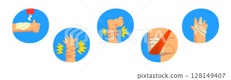 Human Body Physical Injury and Wound Vector Set 128149407