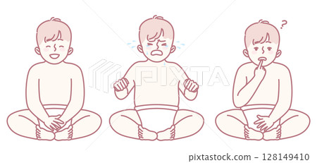 Expressions of a Baby Joy, Crying, and Curiosity in their Emotional Development Journey 128149410