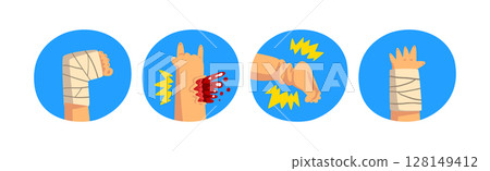 Human Body Physical Injury and Wound Vector Set 128149412