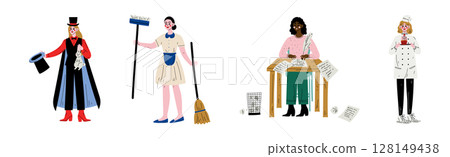 Woman Character of Different Profession Have Career Vector Set 128149438