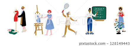 Woman Character of Different Profession Have Career Vector Set 128149443