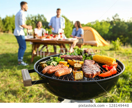 Camping BBQ Grill 128149448